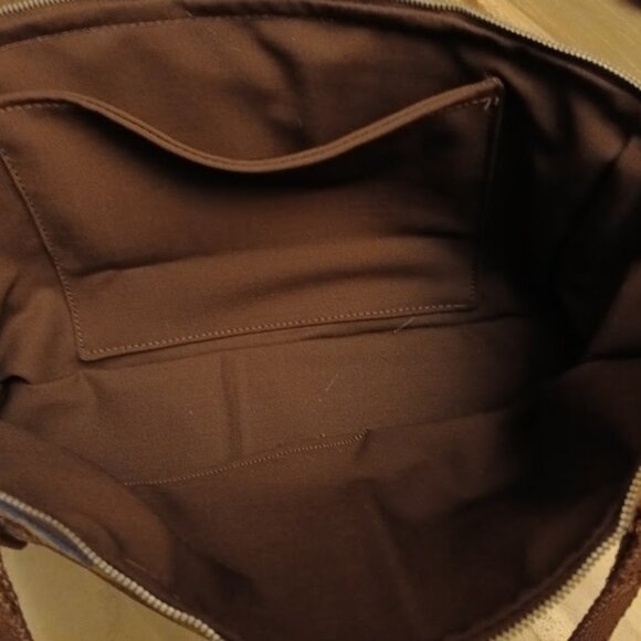 New Western Canvas Double handle Satchel Purse Shoulder Bag Red White Blue Brown - Picture 7 of 8